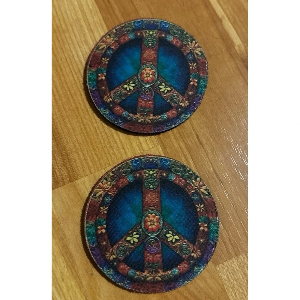 Flower Peace Symbol Car Coasters‎